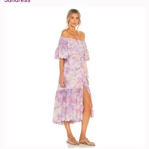 NEW Sundress Sandra Eyelet Tie and Dye Midi Dress One Size